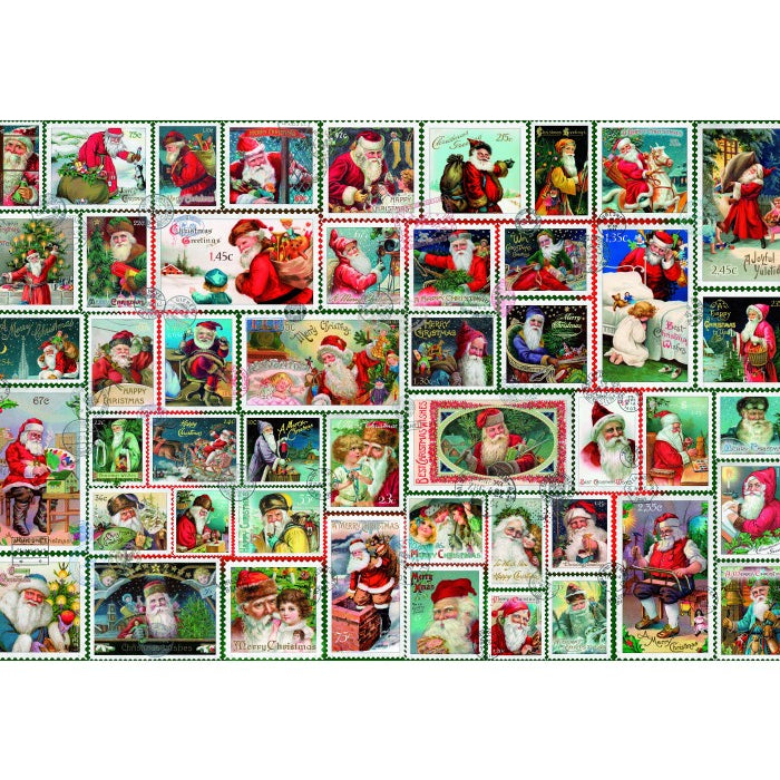 Santa Stamps by Barbara Behr, 1000 Piece Puzzle