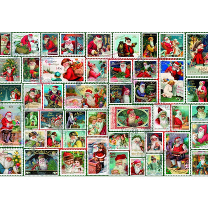 Santa Stamps by Barbara Behr, 1000 Piece Puzzle