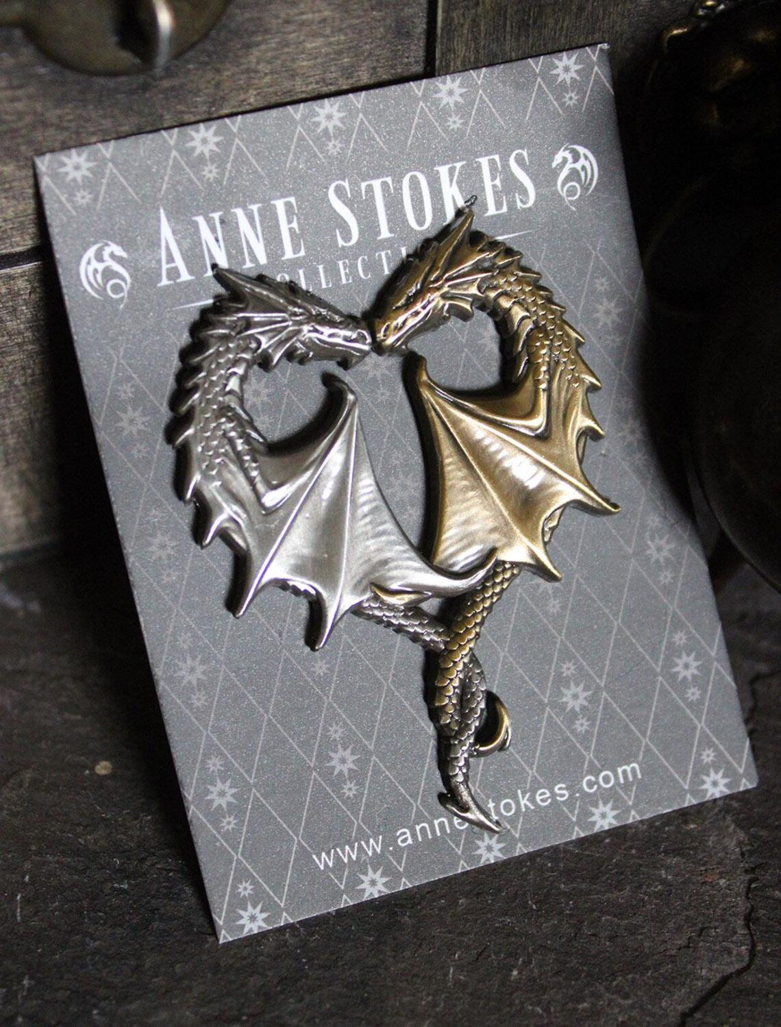 Dragon Heart by Anne Stokes, Sculpted Metal Pin Badge