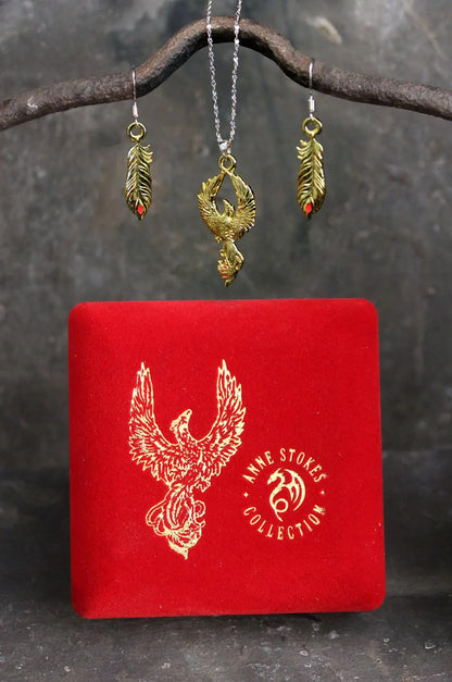 Phoenix Rising by Anne Stokes Pendant and Earring Set