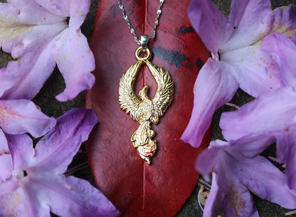 Phoenix Rising by Anne Stokes Pendant and Earring Set