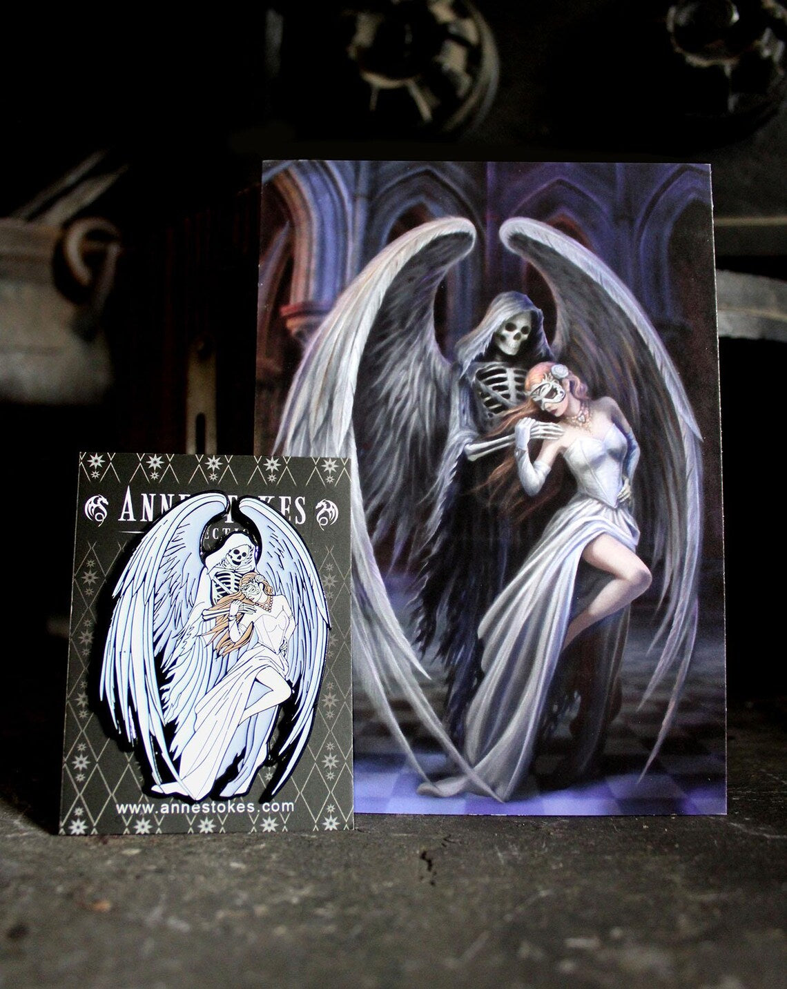 Dance With Death by Anne Stokes pin badge
