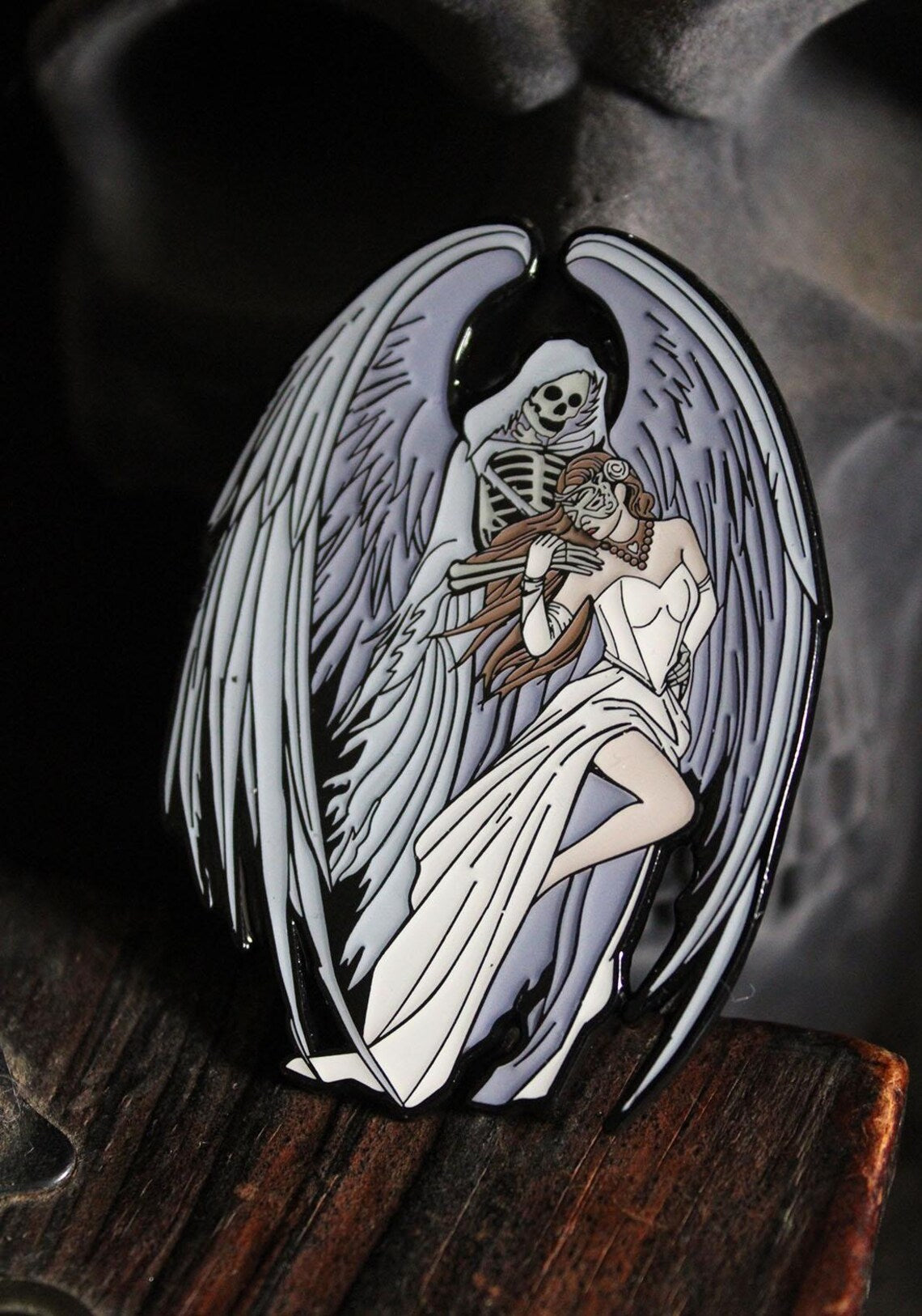 Dance With Death by Anne Stokes pin badge