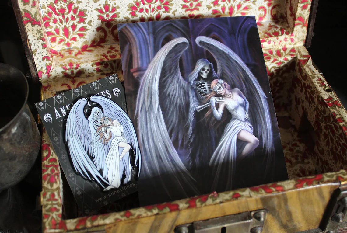 Dance With Death by Anne Stokes pin badge