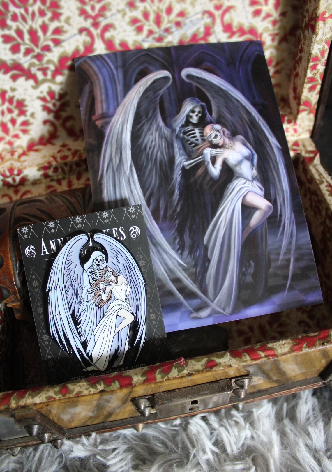 Dance With Death by Anne Stokes pin badge