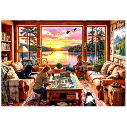 While They're Fishing by Gail Fraser, 1000 Piece Puzzle