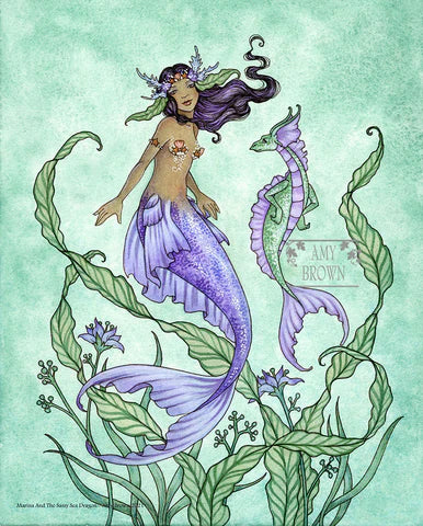 Marina and the Sassy Sea Dragon af Amy Brown, Print