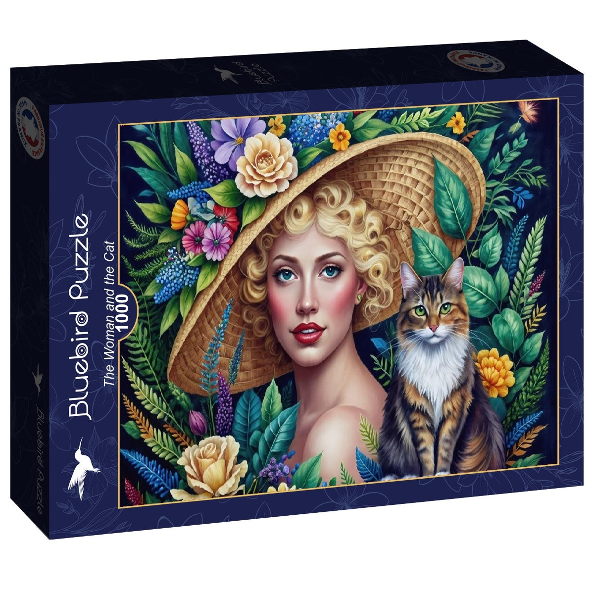 The Woman and the Cat from Adobe Firefly, 1000 Piece Puzzle