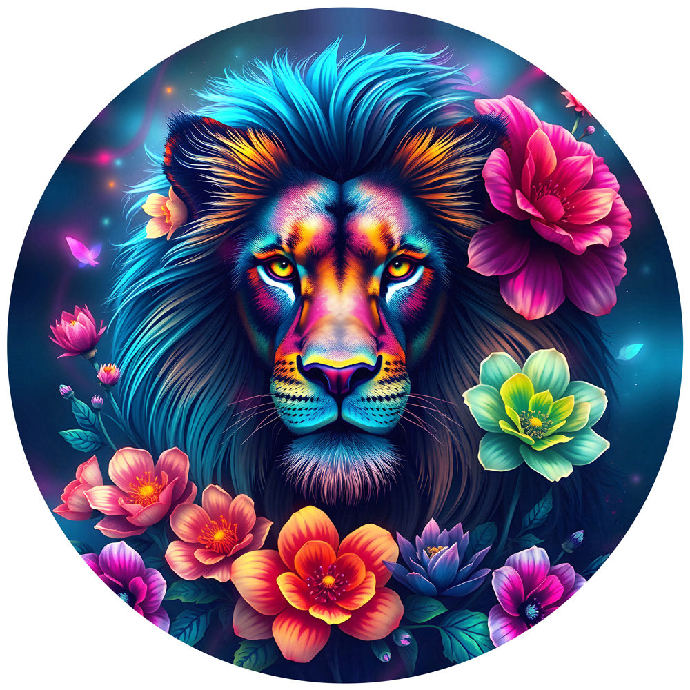 Rainbow Lion from 123RF, 501 Piece Round Puzzle
