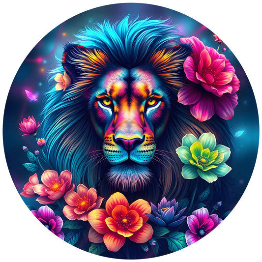 Rainbow Lion from 123RF, 501 Piece Round Puzzle
