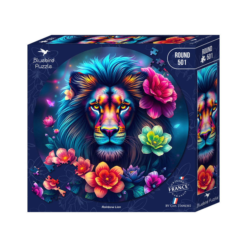Rainbow Lion from 123RF, 501 Piece Round Puzzle
