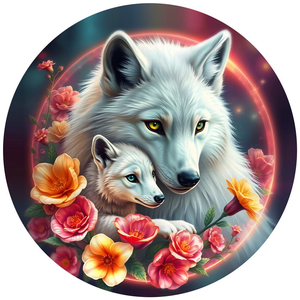Les Loups Blancs (The White Wolves) from 123RF, 501 Piece Round Puzzle