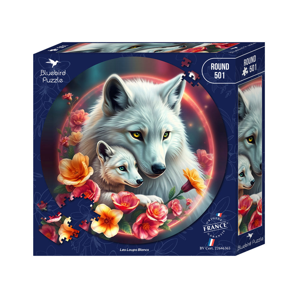 Les Loups Blancs (The White Wolves) from 123RF, 501 Piece Round Puzzle