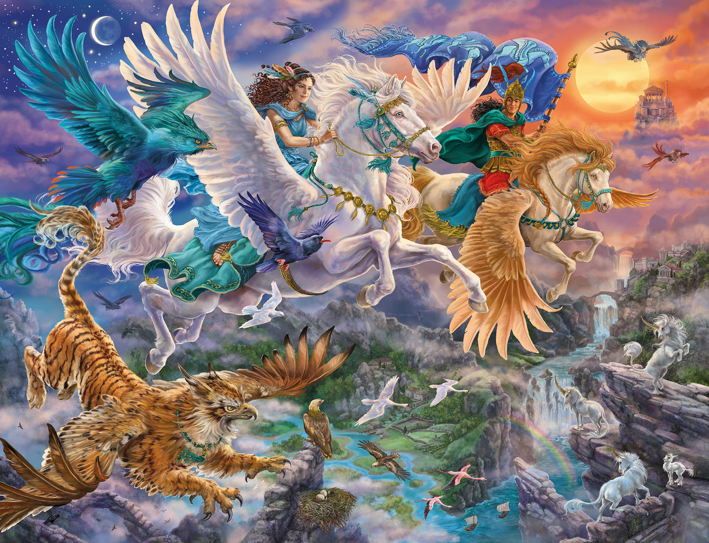 Pegasus and Friends by Ute Thoniben, 2000 Piece Puzzle
