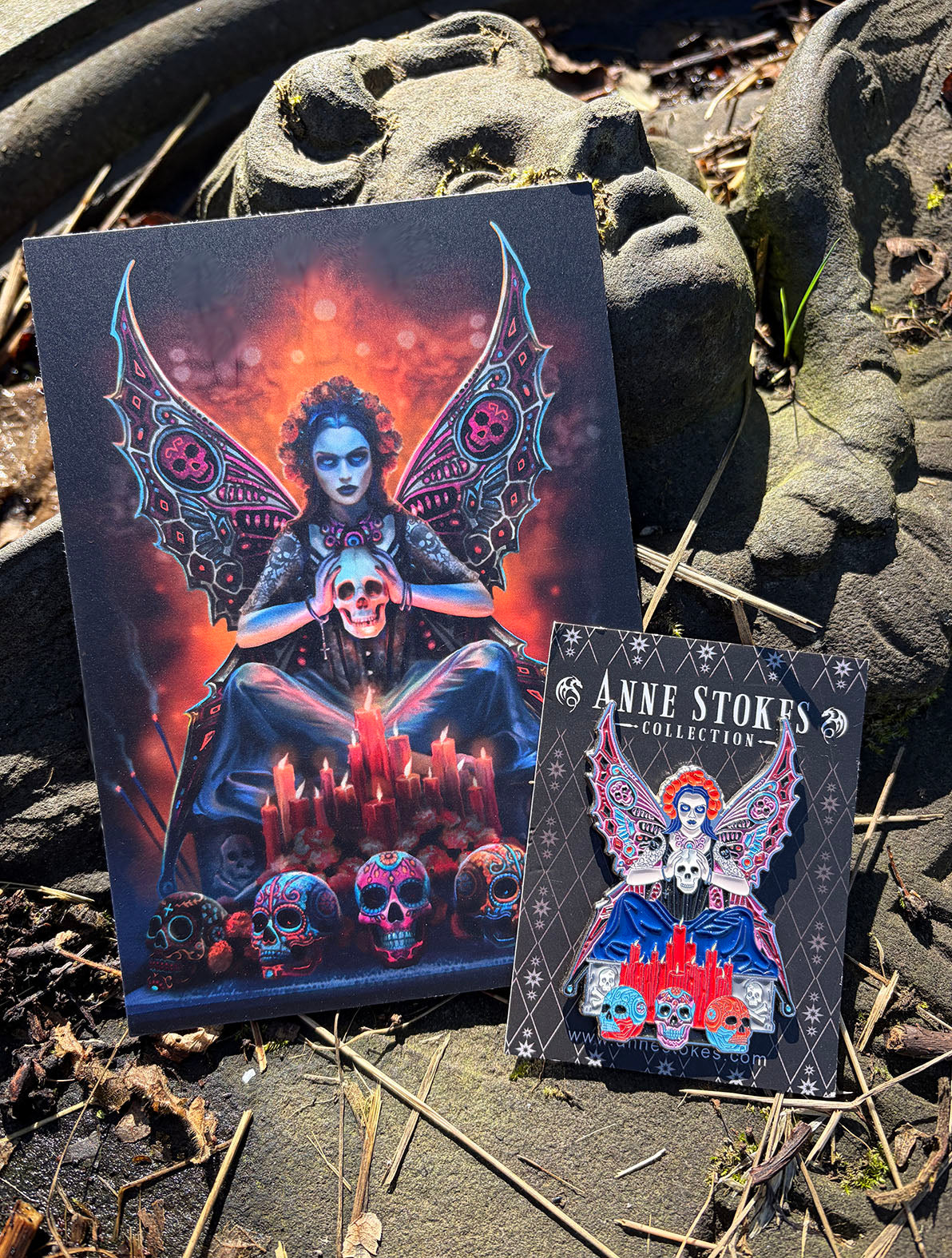 Skull Fairy by Anne Stokes, Pin Badge