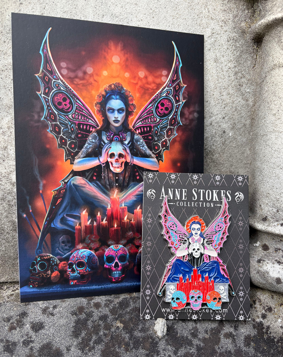 Skull Fairy by Anne Stokes, Pin Badge