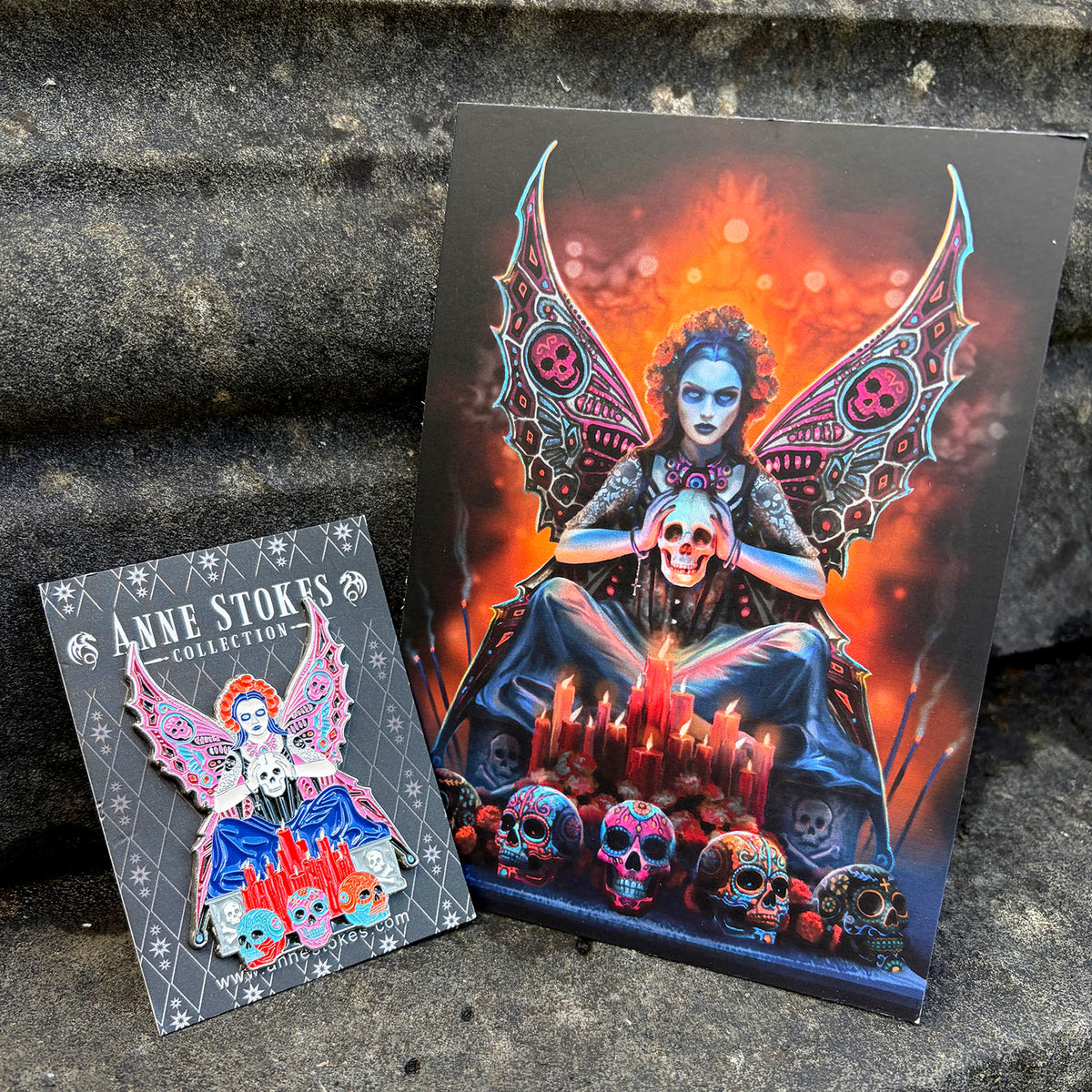 Skull Fairy by Anne Stokes, Pin Badge