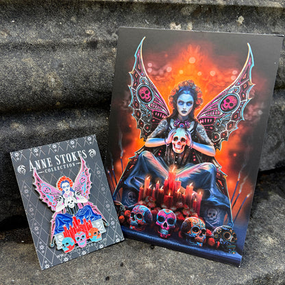 Skull Fairy by Anne Stokes, Pin Badge