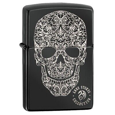 Zippo Lighter: Skull by Anne Stokes, Black Ice