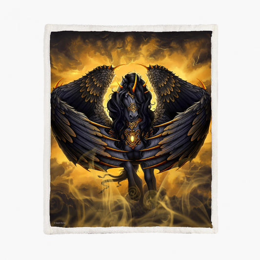 Black Pegasus by Sarah Richter Fleece Blanket