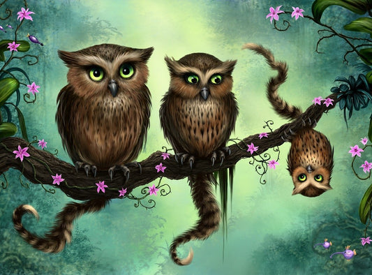 Cat Owls af Susann Houndsville, 1000 brikker puslespil