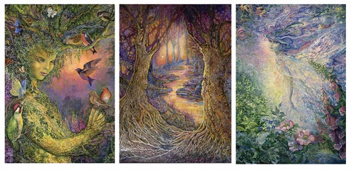 The Josephine Wall Collection - Dryad's Joy Triptych, Eco-Friendly Self-Sealing Trifold Card