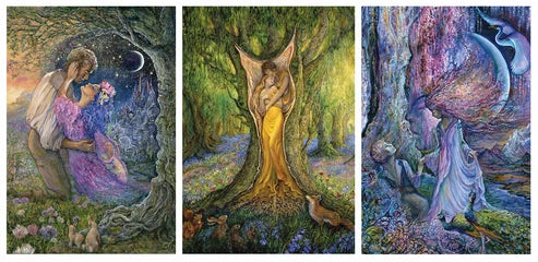 The Josephine Wall Collection - Love Between Dimensions Triptych, Eco-Friendly Self-Sealing Trifold Card