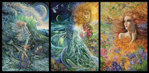 The Josephine Wall Collection - Surfer's Dream Triptych, Eco-Friendly Self-Sealing Trifold Card