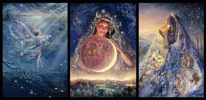 The Josephine Wall Collection - Where Moonbeams Fall Triptych, Eco-Friendly Self-Sealing Trifold Card