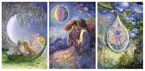 The Josephine Wall Collection - Wisteria Moon Triptych, Eco-Friendly Self-Sealing Trifold Card