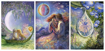 The Josephine Wall Collection - Wisteria Moon Triptych, Eco-Friendly Self-Sealing Trifold Card