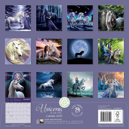 Unicorns by Anne Stokes Wall Calendar 2026 (Art Calendar)