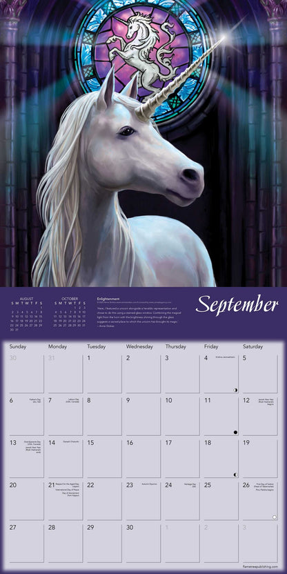 Unicorns by Anne Stokes Wall Calendar 2026 (Art Calendar)