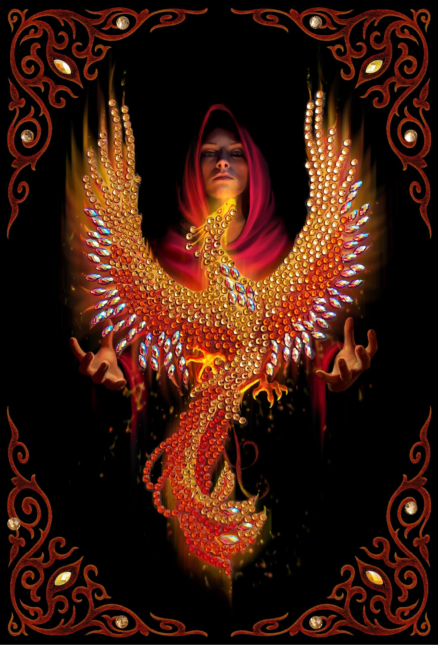 Crystal Art Notebook - Phoenix Rising af Anne Stokes