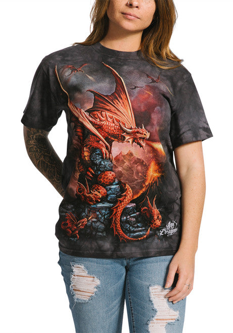Anne Stokes, Fire Dragon Klassisk T-shirt i bomuld