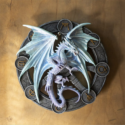 Yule Dragon Plaque by Anne Stokes