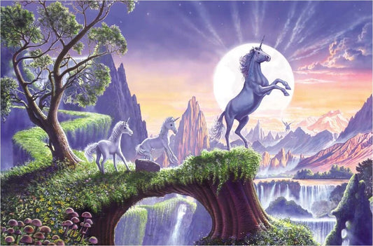 Unicorn Moon af Steve Crisp, 250 stykke træpuslespil