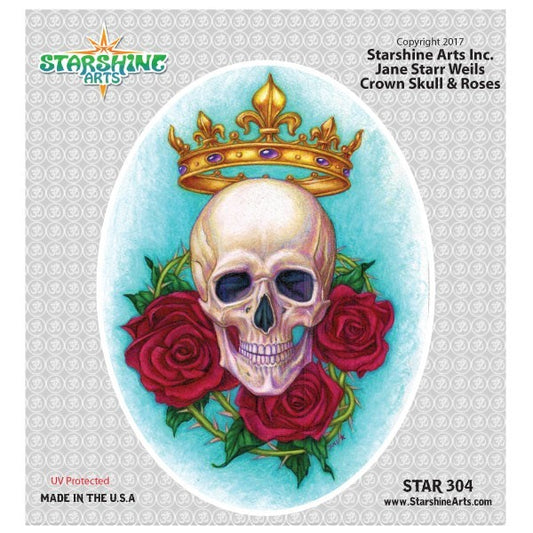 Crown Skull & Roses by Jane Starr Weils, Sticker