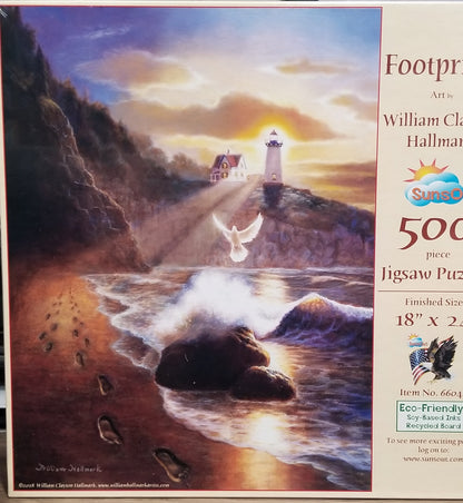 Footprints by William Clayton Hallmark, 500 Piece Puzzle