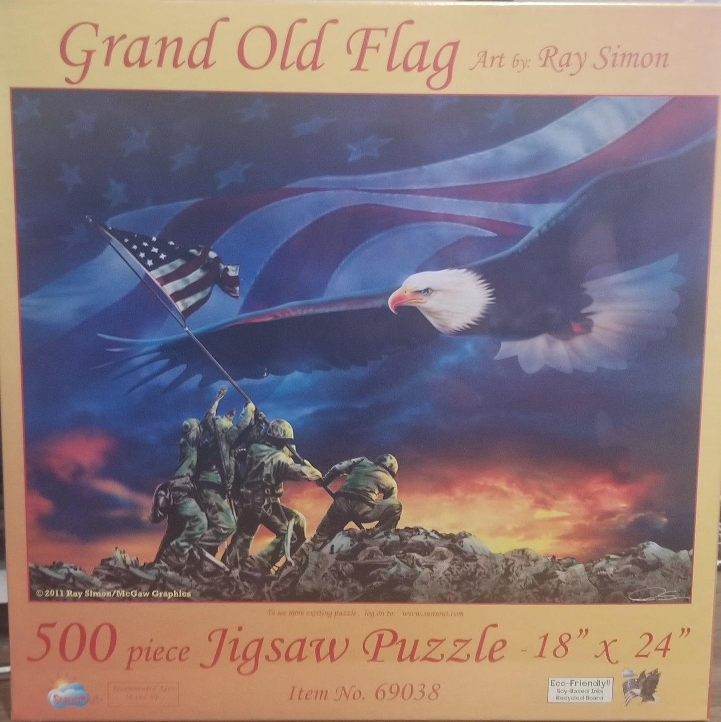 Grote oude vlag van Ray Simon, puzzel van 500 stukjes