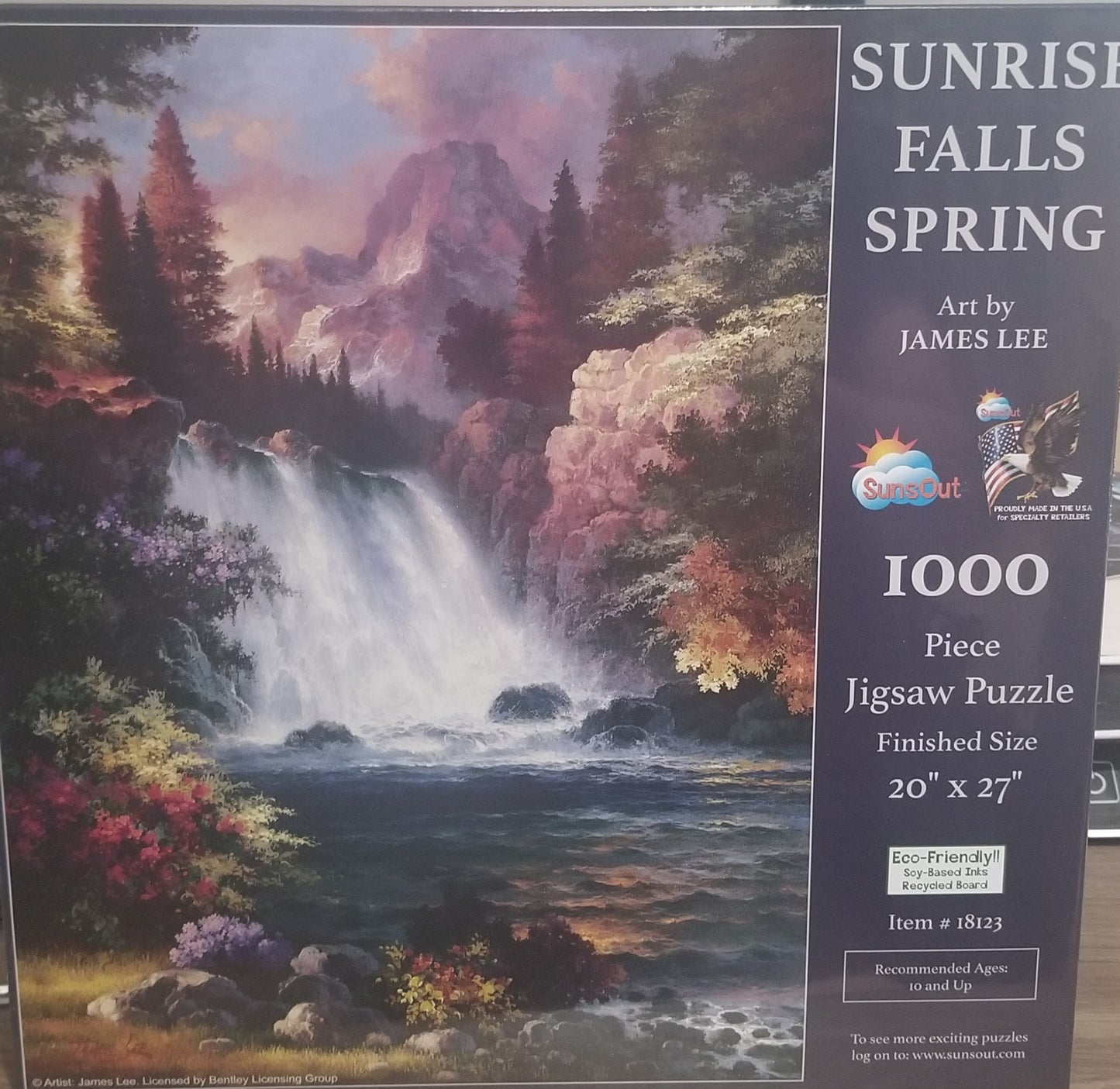Sunrise Falls Spring van James Lee, puzzel van 1000 stukjes