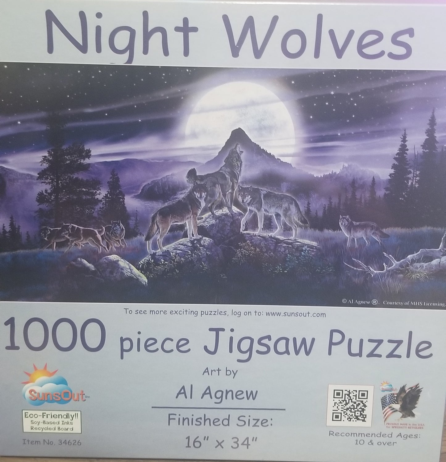 Night Wolves af Al Agnew, 1000 brikker puslespil