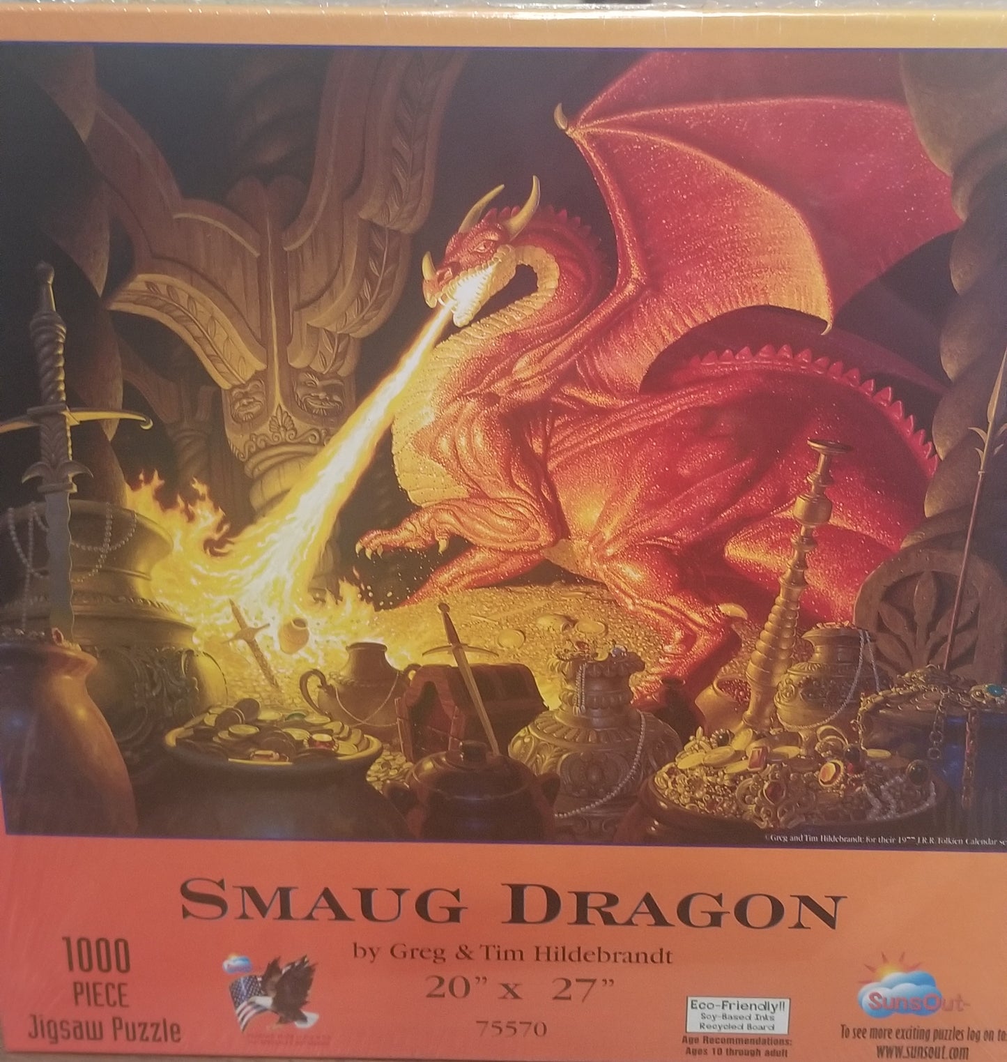 Smaug Dragon af Greg &amp; Tim Hildebrandt, 1000 brikker puslespil