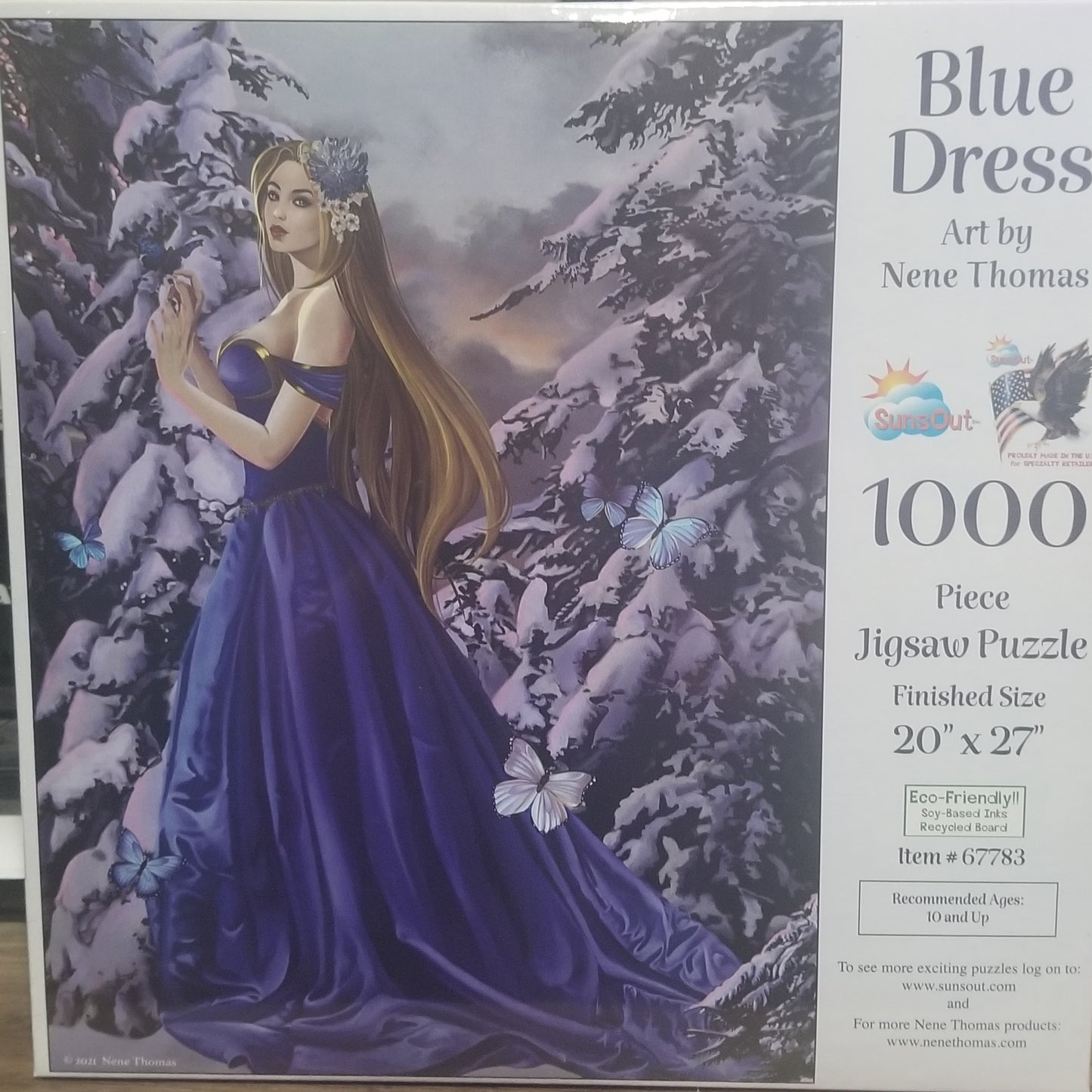 Blauwe jurk van Nene Thomas, puzzel van 1000 stukjes