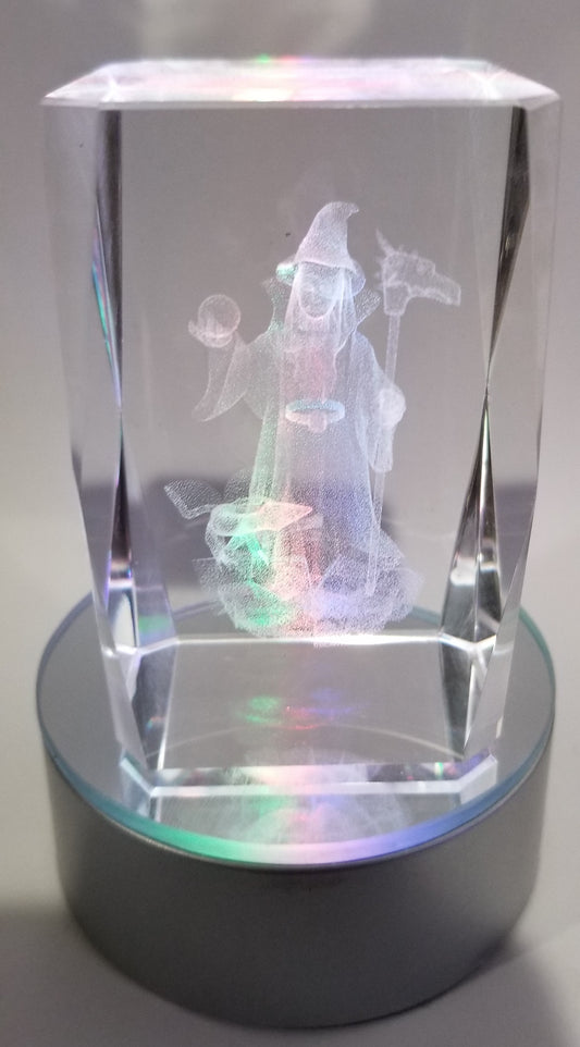 Hologram Crystal Wizard with  Dragon staff