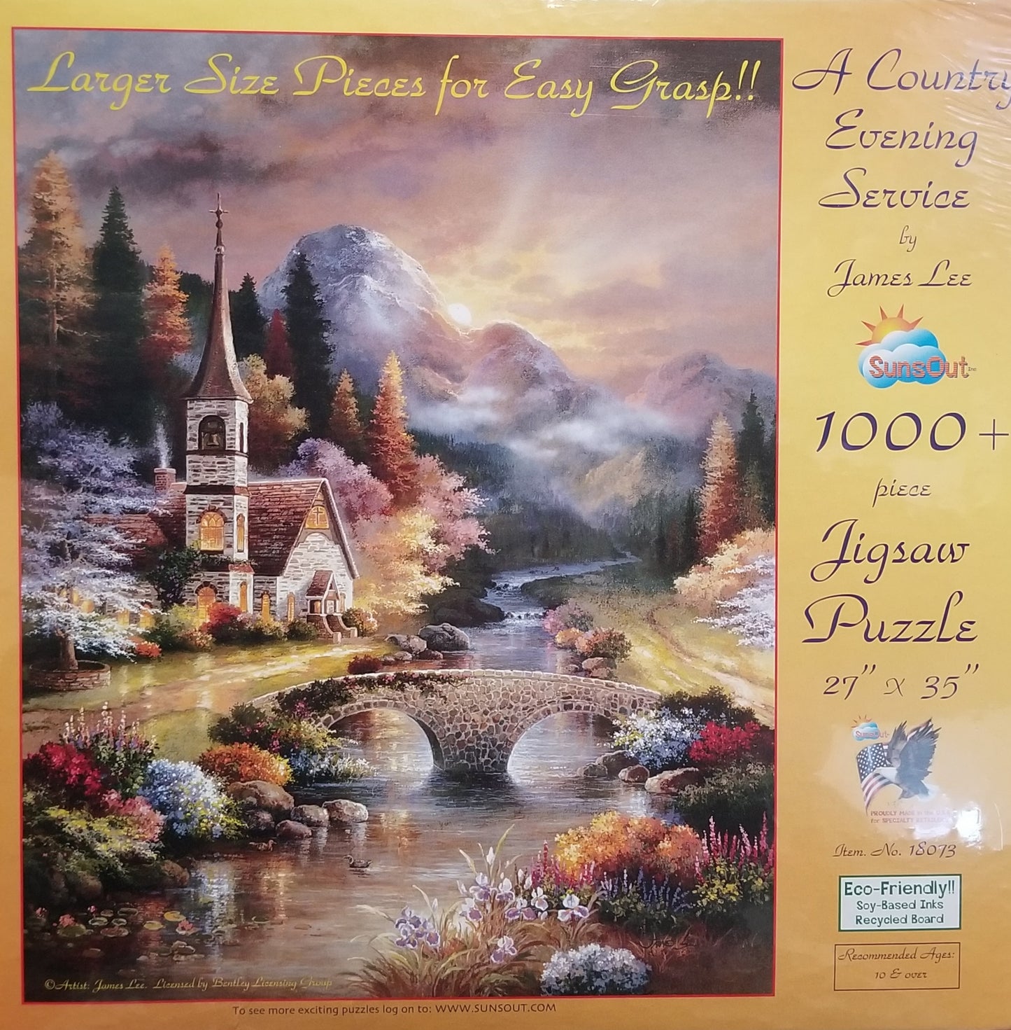 Een landelijke avonddienst door James Lee, puzzel van 1000 stukjes