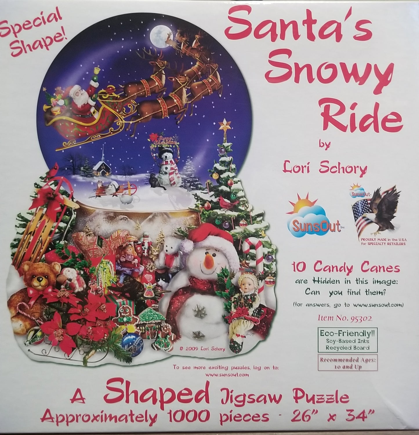 Santa's Snowy Ride by Lori Schory, 1000 Piece Puzzle