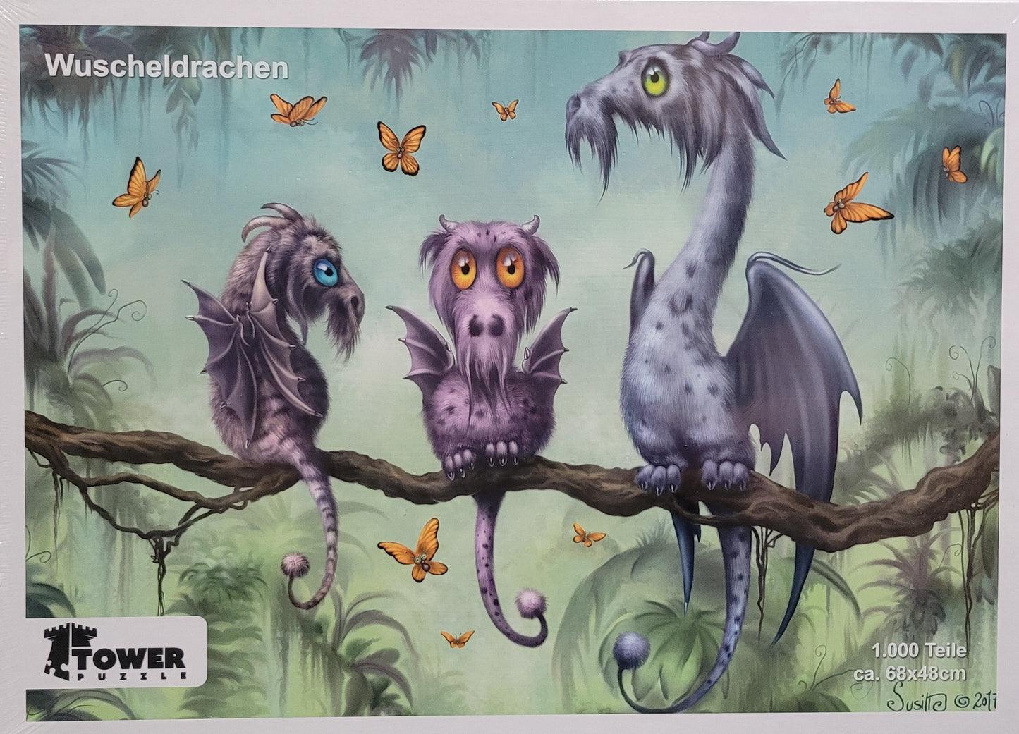 Fuzzy Dragons af Susann Houndsville, 1000 brikker puslespil