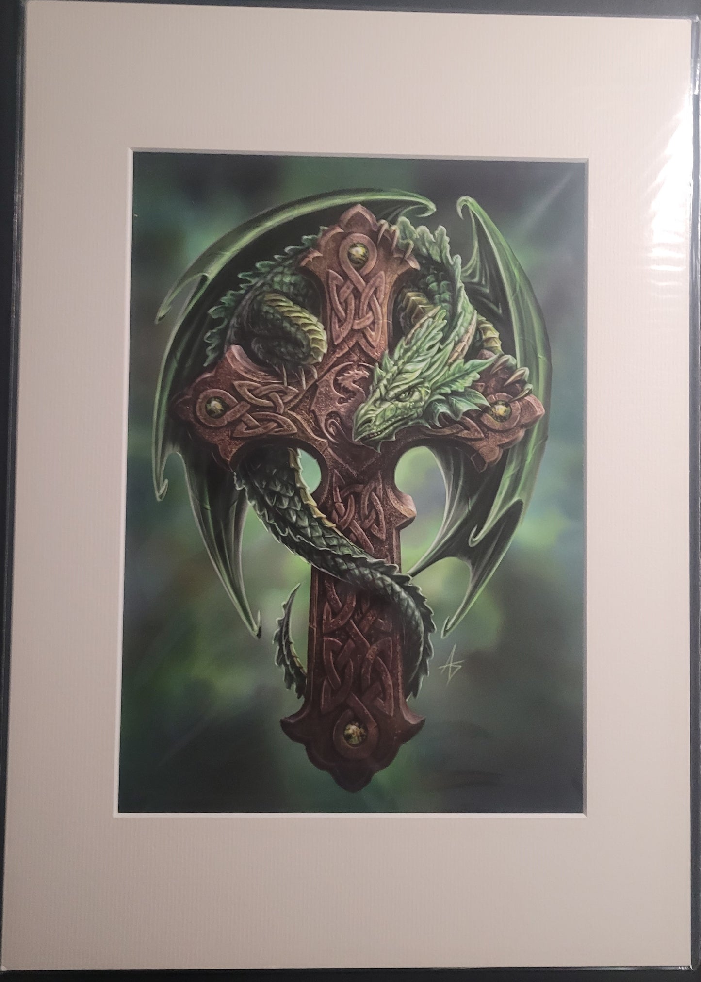 Woodland Guardian af Anne Stokes, Mounted Print