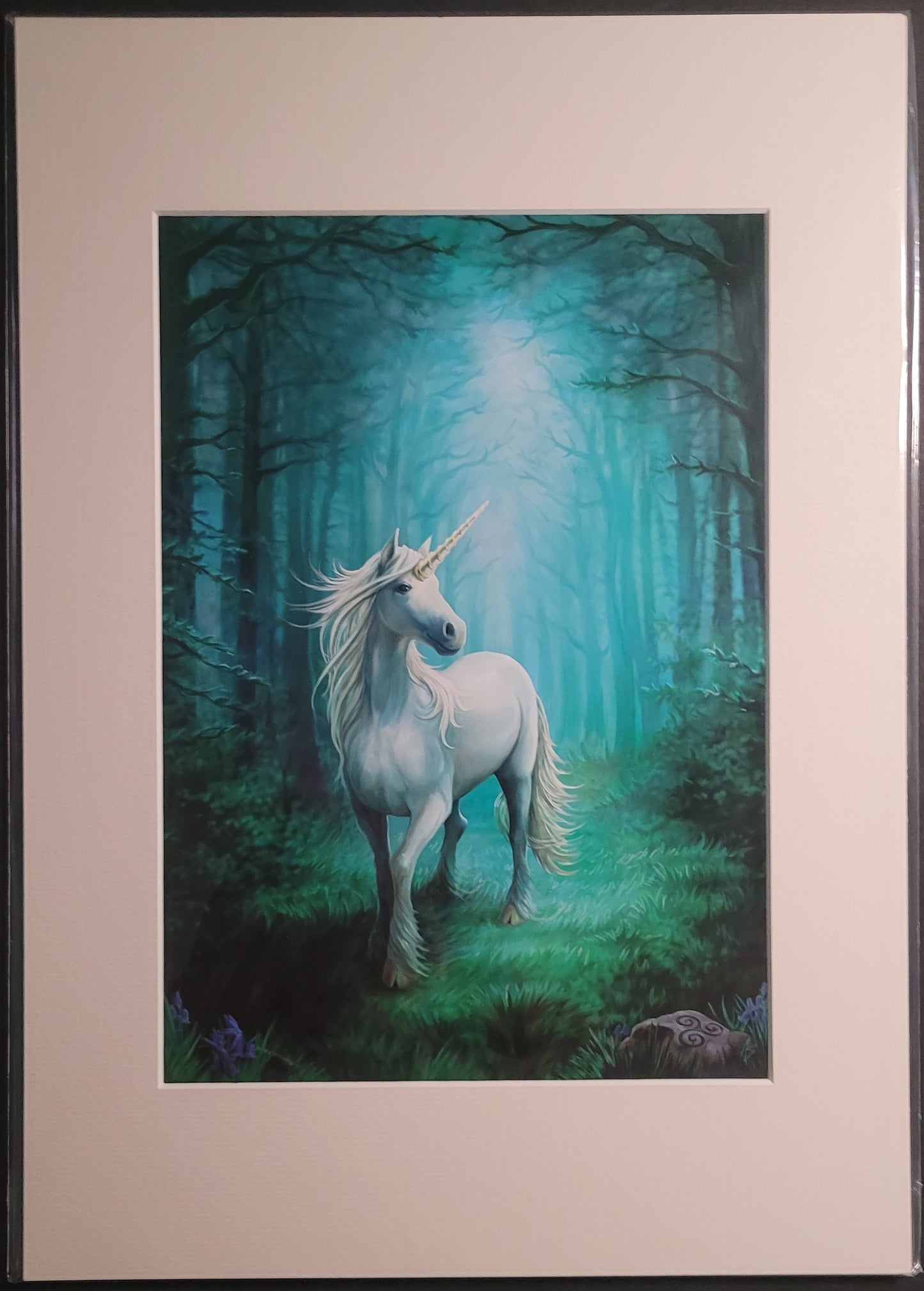 Forest Unicorn af Anne Stokes, Mounted Print